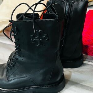 Tory Burch Black Combat Boots